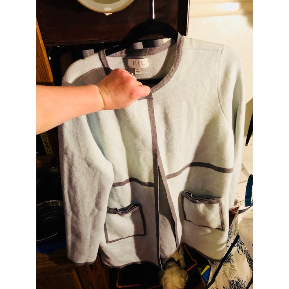 Elle Open Front Cardigan Sweater XL